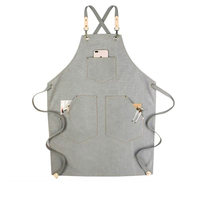 Tabliers de cuisine réglables en toile imperméable avec logo personnalisé, poches et bretelles croisées, pour hommes et femmes, idéaux pour la cuisson, la pâtisserie et le service