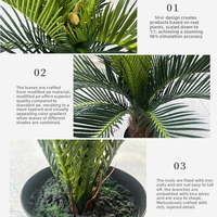 Bonsái Artificial de Cycas de Primera Calidad, Resistente al Agua, Simulación de Palmera Sago de Lujo, Decoración de Interiores para Centros Comerciales de Alta Gama