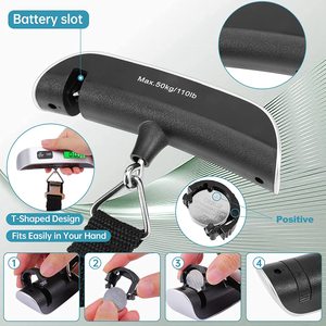 Commercio all'ingrosso argento ABS T bilancia bagagli a batteria digitale LCD appeso bilancia elettronica per <span class=keywords><strong>viaggio</strong></span> pesatura valigia - Product Image 6