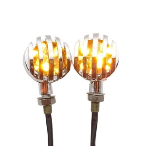 12V Grille Guard Turn Signal <b>Lights</b>, Bulb Type Front Indicators for Harley Motorcycle & Dirt Bike - Product Image 1