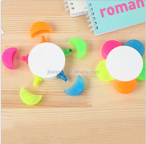 Bolígrafo Fluorescente Kawaii de Cinco Colores con Forma de Flor para Niños - Product Image 2
