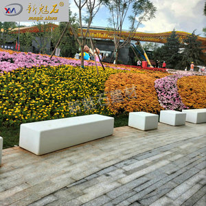 Nuevo Banco de Cemento GRC Magic Stone, 3 cm de Grosor, Diseño Moderno, para Exteriores, Plazas, Aeropuertos, Parques, Tamaño Personalizado - Product Image 1