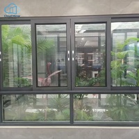 Fenêtre coulissante en aluminium à rupture de pont thermique sur mesure avec verre trempé isolant pour la rénovation de maisons à vue sur l'océan à l'étranger