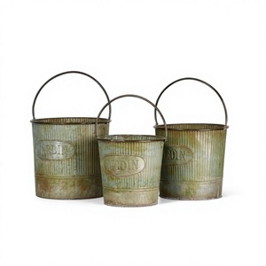 ชุดกระถางต้นไม้โลหะทรงกลมสามใบ ดีไซน์หรูหรา คลาสสิก สวยงาม - Product Image 1