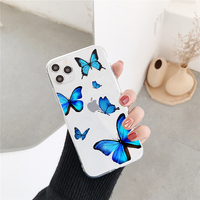 Papillon fleur imprimé Design mode souple TPU antichoc étui de téléphone portable pour iPhone 13 PRO MAX 15pro 8plus 12promax
