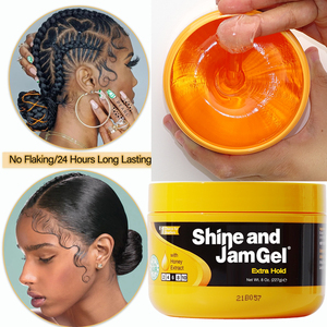 <span class=keywords><strong>Gel</strong></span> <span class=keywords><strong>per</strong></span> <span class=keywords><strong>Capelli</strong></span> e Cera <span class=keywords><strong>per</strong></span> Bordi Personalizzata Private Label all'Ingrosso, Condizionante e Lucidante <span class=keywords><strong>per</strong></span> Trecce Ordinate, Shine and Jam <span class=keywords><strong>per</strong></span> Donna - Product Image 5