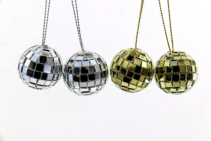 Красивое Рождественское украшение, 25 мм, стеклянный зеркальный шар ручной работы для дискотеки, подвеска, украшение для рождественской елки