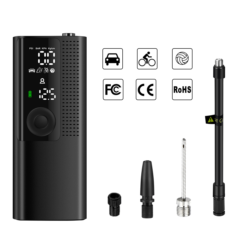 Портативный воздушный насос, 120 PSI воздушный компрессор, цифровой манометр для шин, беспроводной Компактный велосипедный насос