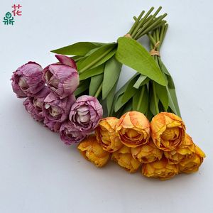 Ramo de Tulipanes de Estilo Europeo, Flores de Seda Realistas, Decoración para Bodas, Adorno para el Hogar - Product Image 3