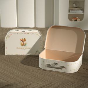 개인화 된 선물 손잡이 여행 가방 상자 뜨거운 고급 종이 상자 포장 여행 가방 단단한 판지 상자 - Product Image 2