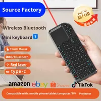 Keyboard Mini Nirkabel Cherry Baru USB-C Dual-mode dengan Lampu Laser Merah untuk Ponsel Tablet Komputer TV Proyektor