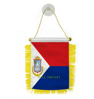 Drapeau de la Sainte-Lucie, mini-drapeau national en polyester 15*10 cm, décoration nationale pour les événements sportifs scolaires, festivals patriotiques