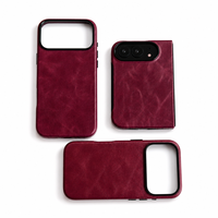 Étui de téléphone en cuir ciré vintage, marque OEM, coque arrière magnétique, étui personnalisé de luxe pour iPhone 18 Pro Max pour iPhone Duo