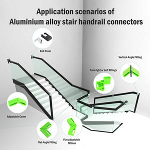 Instalação Fácil DIY, Corrimão de Alumínio, Guarda-Corpo de Vidro, Corrimão Superior, Cerca de Escada de Vidro, Amostra de Corrimão para Teste - Product Image 2