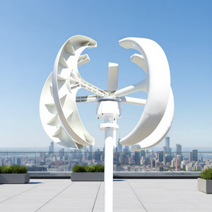 توربينات رياح عمودية المحور بقوة 500 واط و1000 واط، 12 فولت و24 فولت، نظام طاقة الرياح مع مجموعة محرك و5 شفرات، مناسب للتخييم والمنزل - Product Image 1