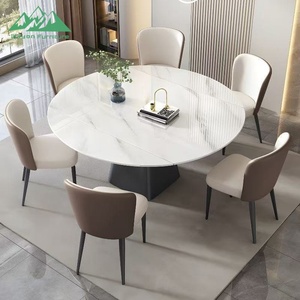 Ensemble de salle à manger extensible pivotant Wayon moderne, <span class=keywords><strong>table</strong></span> et chaises rotatives pour utilisation dans les projets de villas - Product Image 2