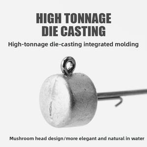 Hameçons <span class=keywords><strong>de</strong></span> <span class=keywords><strong>pêche</strong></span> 4X Strong en acier au carbone, à tête champignon barbelée à 90 degrés, avec porte-appât, pour jig, leurres, <span class=keywords><strong>pêche</strong></span> au bar, eau salée et Ned Rig - Product Image 3