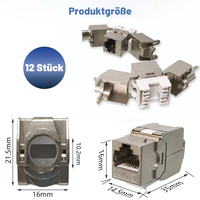 Module Ethernet RJ45 Cat7 Keystone Jack 10 Gbit/s 600 MHz sans outil, blindé STP FTP, en alliage de zinc, pour plaque murale métallique