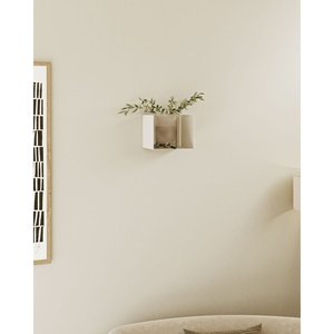 Estante de Pared Metálico Petra, Negro Mate, Acero con Recubrimiento en Polvo, Moderno, para Sala de Estar, Soporte para Macetas - Product Image 2
