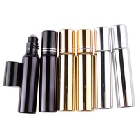 SUMEEAR Mini Botella de Vidrio Redonda de 10 ml con Rodillo para Aceites Esenciales UV, para Perfume en Roll-on, Atomizador de Perfume, Splashal al por Mayor, Decantadores