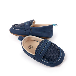 Mocassins à semelle souple pour bébés garçons - Mocassins en cuir PU antidérapants avec sangle tressée, chaussures de marche légères pour tout-petits - Product Image 5