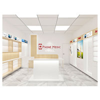 Ordinateur portable Showroom Display Table Computer Shop Vitrines en verre avec porte en verre