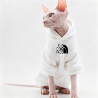 OEM ODM Sweat-shirt à capuche pour chat Sphynx, manches longues, imprimé logo graphique, vêtements pour chat sans poils, haut pour chaton, vêtements pour animaux de compagnie