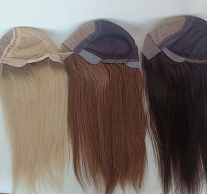 Perruque médicale pour patient atteint de cancer, cheveux humains, base en silicone sans colle, nouée à la main, effet cuir chevelu naturel, longue perruque médicale - Product Image 4