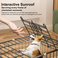 Cage pliable robuste anti-morsure pour animaux de compagnie avec tiroir coulissant, anti-collision, durable, sans assemblage, pour chats et chiens