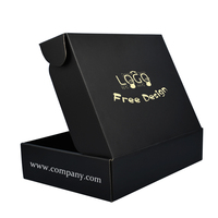 Boîtes d'emballage en papier de luxe avec logo personnalisé Boîte postale pour cadeau Boîte en carton ondulé pliable noire imprimée pour cosmétique