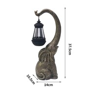 Lampe solaire, statue d'éléphant dorée en résine, décoration extérieure imperméable pour jardin, cour et pelouse