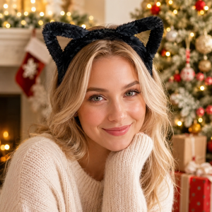 Serre-têtes en peluche mignons avec oreilles de <span class=keywords><strong>chat</strong></span> pour femmes, en fausse fourrure douce, accessoires pour maquillage, lavage du visage, spa et fêtes - Product Image 2