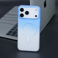 Coque de téléphone portable magnétique mate antichoc en gel de silicone dégradé laser style caméléon pour 16 Plus 17 Pro Max 17 Air