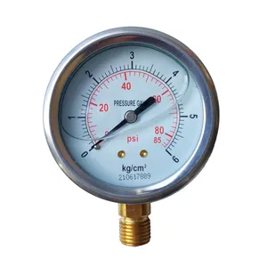 High Quality Good Price 6KG 85PSI Dual Scale Silicone Oil Filled Low Pressure Pressure Gauge