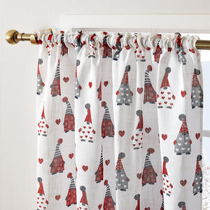 Noel şeffaf perdeler, karikatür tasarım noel baba, hafif dekoratif paneller çubuk cep, beyaz kırmızı - Product Image 4