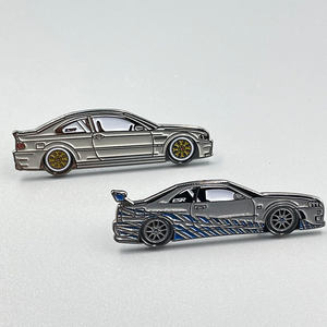 アンティーク風カスタムブラックメタル車ロゴバッジ、モダン風水硬質・軟質エナメルピンバッジ、販促品 - Product Image 2