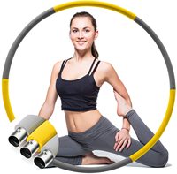 Cerceau de fitness en acier inoxydable à 8 sections avec poids réglable et mousse premium extra épaisse pour la musculation