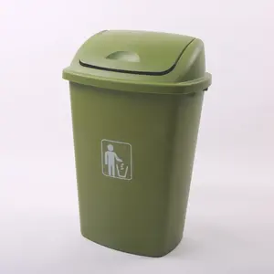 Bán hàng nóng 50L màu xanh lá cây màu xám lật trên thân thiện với môi trường vật liệu Nhựa thùng rác có thể