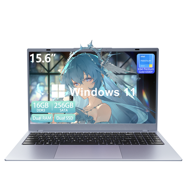 15.6 Inch Student Laptops Intel Pentium Gold 6500Y Laptop 16GB RAM 256GB SSD Windows 11 Pro School Student Computer Pc