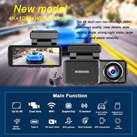 Fabricant de caméra de voiture 4K + 1080P avant et arrière double objectif Wifi Gps Dash Cam 4k hd voiture boîte noire caméra de tableau de bord voiture Dvr 4k Dashcam
