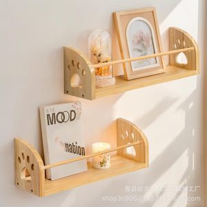Wooden <b>Wall</b> <b>Mounted</b> Display Rack Rectangle Multipurpose Storage For Bedroom Entryway Decorative <b>Shelf</b> - Product Image 4