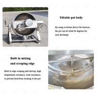 Chaudière à double enveloppe industrielle de 200L, 600L, 800L, chauffage électrique, à gaz ou à vapeur, mélangeur de cuisson à agitation planétaire