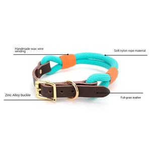 <span class=keywords><strong>Collar</strong></span> ajustable de cuero y nailon para perro, correa de <span class=keywords><strong>Collar</strong></span> y correa de plomo y cuerda antideslizante, novedad, venta al por mayor, 2023 - Product Image 6