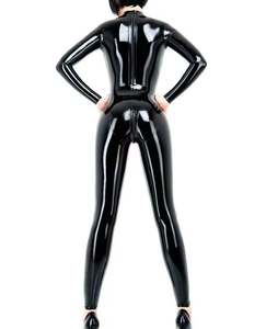 <span class=keywords><strong>Combinaison</strong></span> intégrale sexy pour femme en PU brillant effet <span class=keywords><strong>latex</strong></span>, col montant, effet gainant, pour la danse en boîte de nuit et les spectacles - Product Image 4