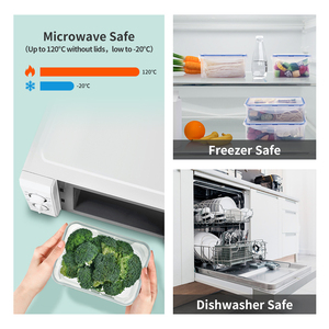 Insulated Microwave PP Food Grade <strong>Stackable</strong> <strong>Lunch</strong> <strong>Box</strong> Round and Square Food Plastic Container Set - Product Image 2