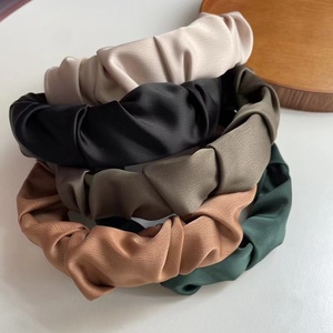 <span class=keywords><strong>Quake</strong></span>-Diadema ancha y sencilla para niña y mujer, bandana única de color sólido, accesorios para el cabello - Product Image 2