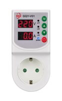 Protector de Voltaje y Corriente Inteligente con Enchufe Europeo, Pantalla LED Dual, Ajustable, Protección Contra Sobrevoltaje y Bajo Voltaje, para Refrigerador y Televisor