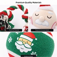 Ensemble de jouets à mâcher pour chien en corde, thème Noël (Père Noël, Renne, Bonhomme de neige), pour chiot, lot de 3, cadeau de fêtes