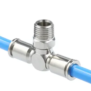 1/8 1/4 3/8 1/2 Bsp R Bierdraad Tot 4Mm 6Mm 8Mm 10Mm Messing Duw In Voor Pneumatische Fitting Voor Luchtslang Buis Connector Pb 4 10