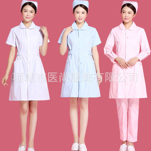 Uniforme de travail de stage, uniforme d'infirmière, veste blanche à manches longues à manches courtes, col de poupée, <span class=keywords><strong>pharmacie</strong></span> d'hôpital - Product Image 4